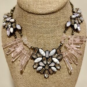 Elegant Rose Quartz Crystal Statement Necklace from BaubleBar
